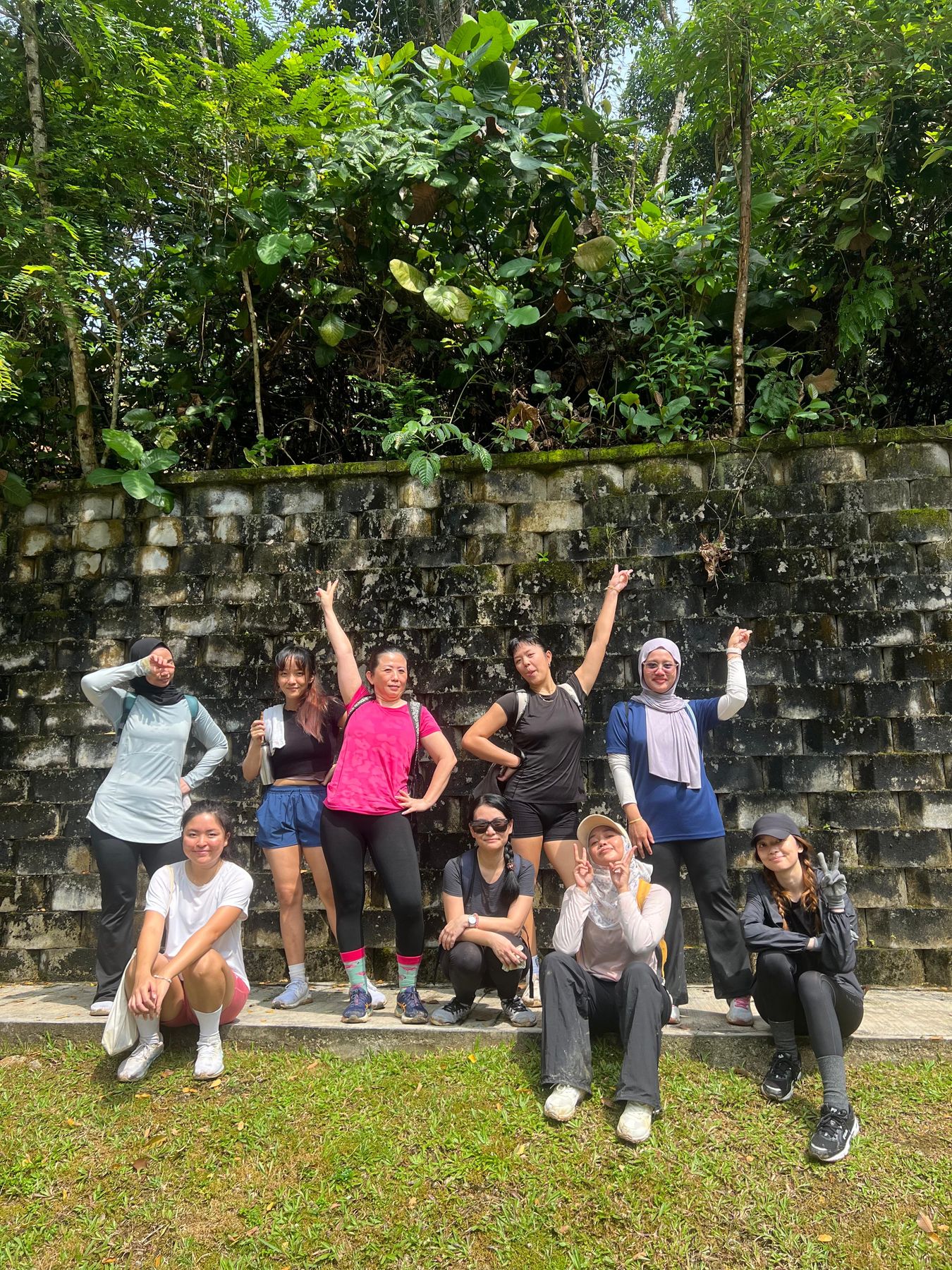 The Babel Socials hike crew near the top of Bukit Sri Bintang